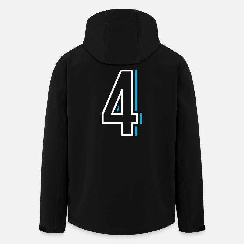 Nummer 4 - Vier - Recycelte Männer Softshell-Jacke von Stanley/Stella - Schwarz