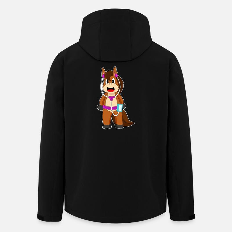 Pferd Kopfhörer Musik - Recycelte Männer Softshell-Jacke von Stanley/Stella - Schwarz
