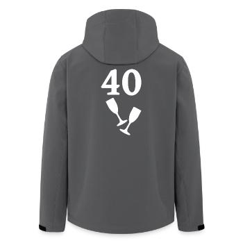Geburtstagsshirt, 40 sektgläser silhouette - Recycelte Männer Softshell-Jacke von Stanley/Stella - Schwarz - Hinten - AI Model Male 185 light (185cm)