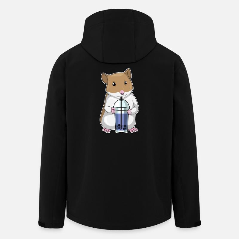 Thé Hamster Boba - Veste softshell homme en polyester recyclé Stanley/Stella - noir