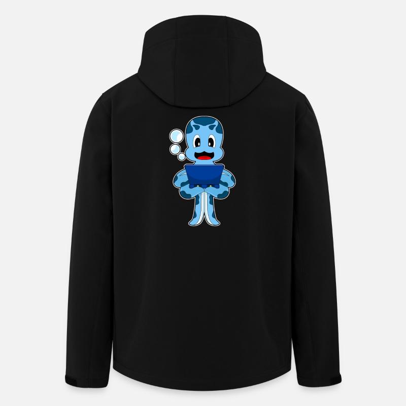 Krake Laptop - Recycelte Männer Softshell-Jacke von Stanley/Stella - Schwarz