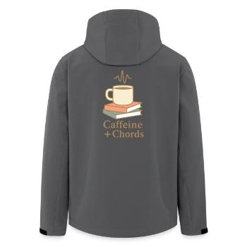 Lofi Coffee Hoodie – Caffeine + Chords Vibes - Men’s Recycled Softshell Jacket by Stanley/Stella - black - Back - AI Model Male 185 light (185cm)