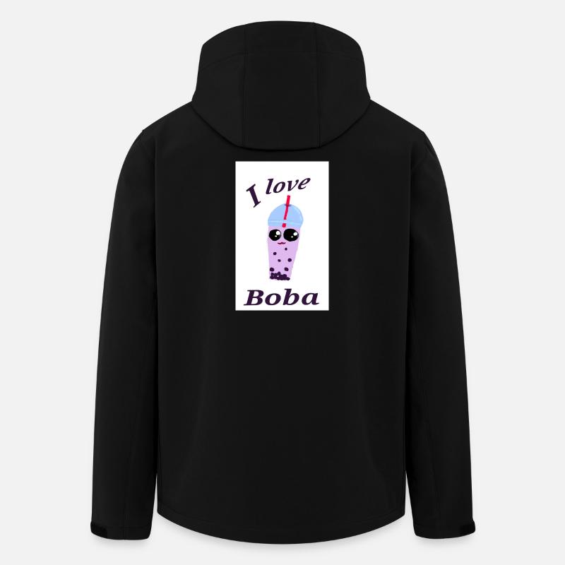 Funny Bubble Tea Illustration - Men’s Recycled Softshell Jacket by Stanley/Stella - black