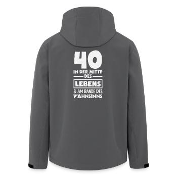Funny 40th Birthday Gift Birthday Shirt - Men’s Recycled Softshell Jacket by Stanley/Stella - black - Back - AI Model Male 185 light (185cm)