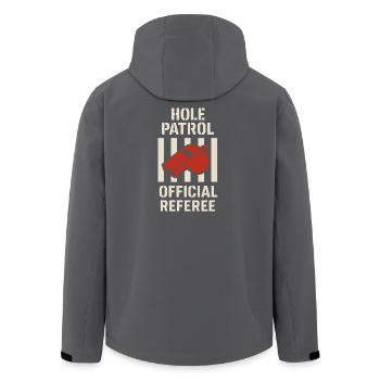 Cornhole Refere Offizielles Schiedsrichter - Recycelte Männer Softshell-Jacke von Stanley/Stella - Schwarz - Hinten - AI Model Male 185 light (185cm)