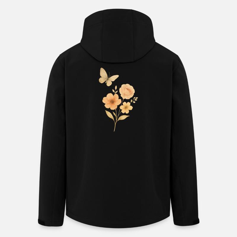 Pastellblumen mit Schmetterling - Recycelte Männer Softshell-Jacke von Stanley/Stella - Schwarz