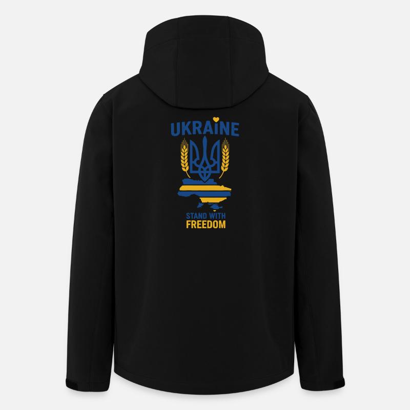Emblème de la liberté de l’Ukraine - Veste softshell homme en polyester recyclé Stanley/Stella - noir