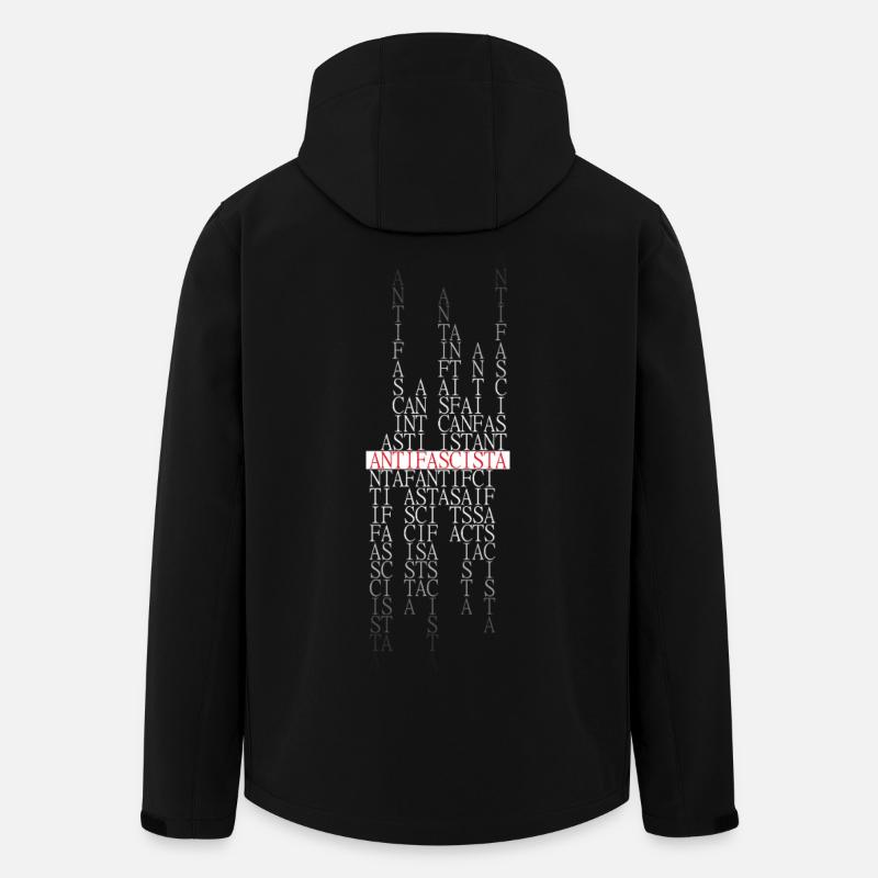 Antifascista Typo Collage rot/gradient - Recycelte Männer Softshell-Jacke von Stanley/Stella - Schwarz