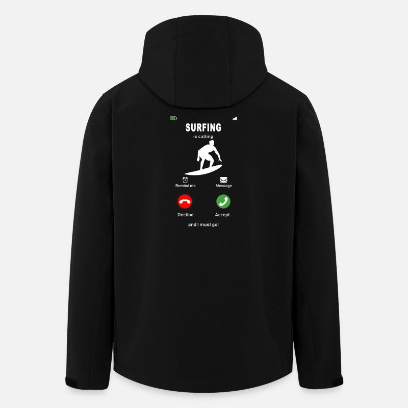 Le surf, c’est l’appel - Veste softshell homme en polyester recyclé Stanley/Stella - noir