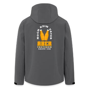 Funny Father's Day Gift Dad Beer - Men’s Recycled Softshell Jacket by Stanley/Stella - black - Back - AI Model Male 185 light (185cm)