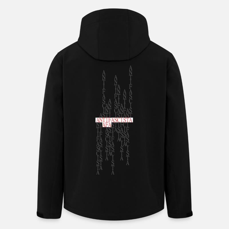 Antifascista AfA Typo Collage rot/grau  - Recycelte Männer Softshell-Jacke von Stanley/Stella - Schwarz