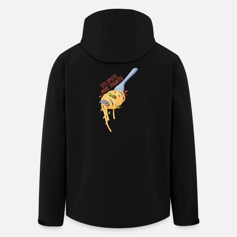 Mindre Upsetti Mere Spaghetti – Kawaii Madmeme - Stanley/Stella herre softshelljakke i genanvendt polyester - sort