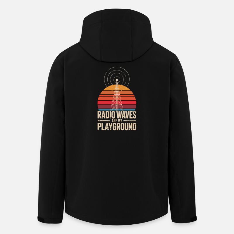 Radio Waves Are My Playground Retro Amateurfunk - Recycelte Männer Softshell-Jacke von Stanley/Stella - Schwarz