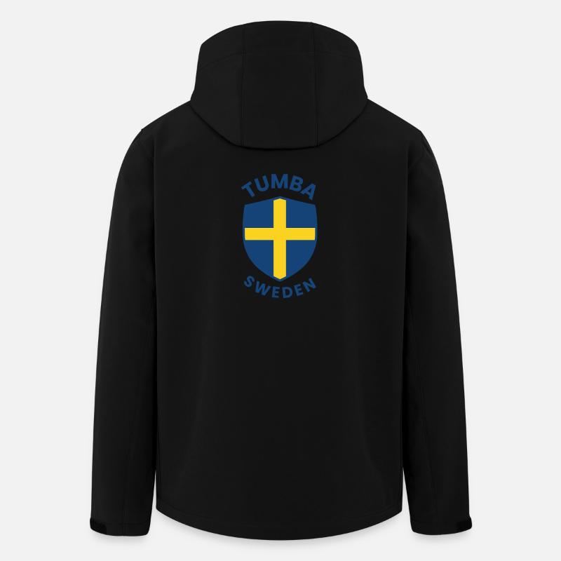 Tumba Sweden Shield Design - Men’s Recycled Softshell Jacket Discoverer by Stanley/Stella - black