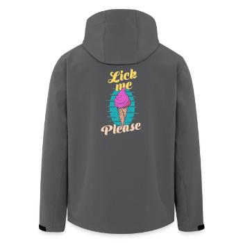 bitte Eis Cream Lustige Retro-Kunst - Recycelte Männer Softshell-Jacke von Stanley/Stella - Schwarz - Hinten - AI Model Male 185 light (185cm)