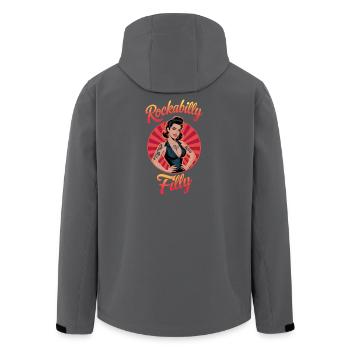 Rockabilly Filly Vintage Tattoo Retro Look - Men’s Recycled Softshell Jacket by Stanley/Stella - black - Back - AI Model Male 185 light (185cm)