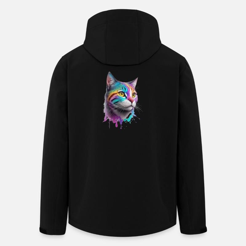 Katze - Recycelte Männer Softshell-Jacke von Stanley/Stella - Schwarz