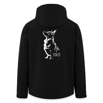 Welsh Corgi Silhouette Hunde Hund Wilsigns - Recycelte Männer Softshell-Jacke von Stanley/Stella - Schwarz - Hinten - AI Model Male 185 light (185cm)