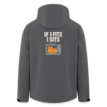 Chat Mignon Rétro TV If I Fits I Sits - Recycelte Männer Softshell-Jacke von Stanley/Stella - Schwarz - Hinten - AI Model Male 185 light (185cm)