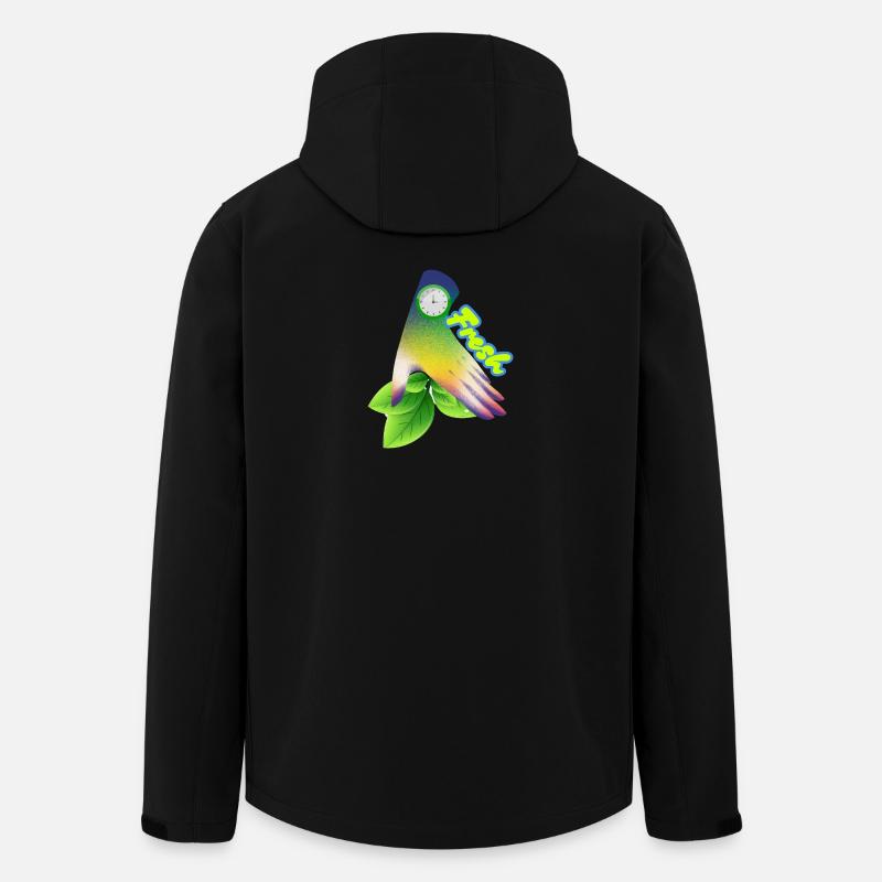 Fresh Gradient Leaf Clock Design - Men’s Recycled Softshell Jacket by Stanley/Stella - black