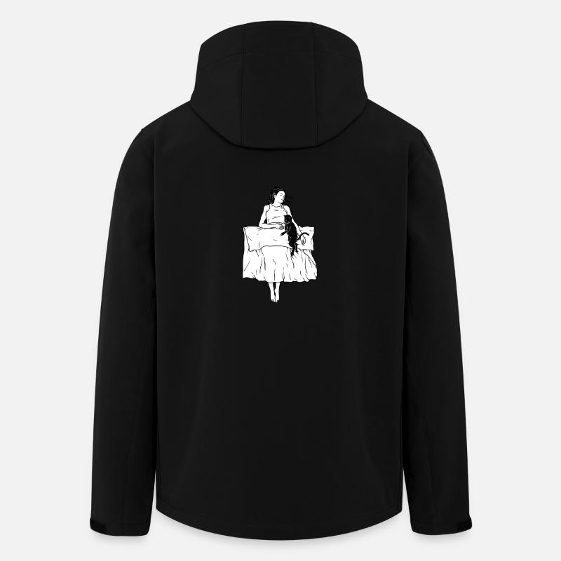 Frau und Katze im Bett Katzenmutti Cat Lady - Recycelte Männer Softshell-Jacke von Stanley/Stella - Schwarz