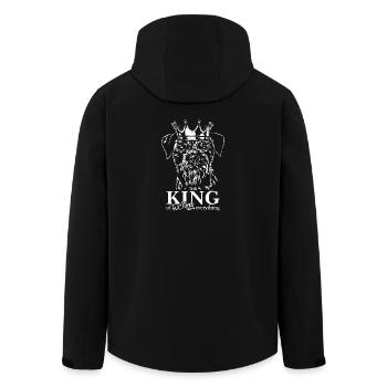 BORDER TERRIER King Dog Saying Dogs Wilsigns - Men’s Recycled Softshell Jacket by Stanley/Stella - black - Back - AI Model Male 185 light (185cm)