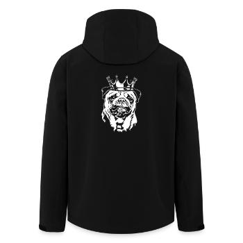 Pug with Crown Dog Dogs Wilsigns - Men’s Recycled Softshell Jacket by Stanley/Stella - black - Back - AI Model Male 185 light (185cm)