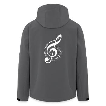Music clef music clef instrument shirt - Men’s Recycled Softshell Jacket by Stanley/Stella - black - Back - AI Model Male 185 light (185cm)