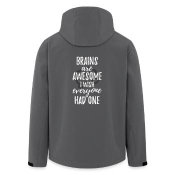 Brains are awesome lustiger Spruch Intelligenz - Recycelte Männer Softshell-Jacke von Stanley/Stella - Schwarz - Hinten - AI Model Male 185 light (185cm)