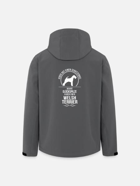 WELSH TERRIER Schutzengel Hunde Spruch Wilsigns - Recycelte Männer Softshell-Jacke von Stanley/Stella - Schwarz