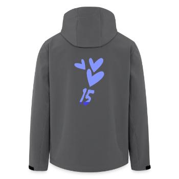 15. 15 JAHRE. 15-jähriges JUBILÄUM. GEBURTSTAG 15 JAHRE. - Recycelte Männer Softshell-Jacke von Stanley/Stella - Schwarz - Hinten - AI Model Male 185 light (185cm)
