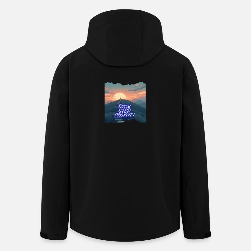 Jeder Schritt zählt Neon Horizon - Recycelte Männer Softshell-Jacke von Stanley/Stella - Schwarz