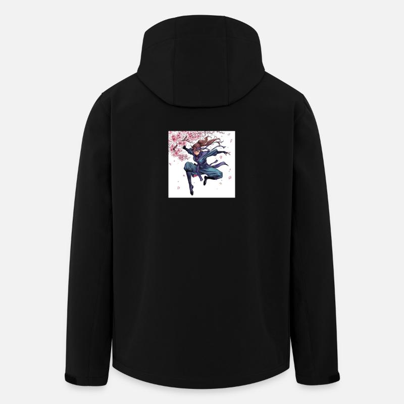 Cherry Blossom Warrior Style - Men’s Recycled Softshell Jacket by Stanley/Stella - black