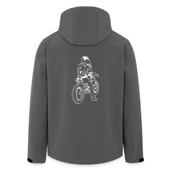 Cafe Racer Motorcycle 02_white - Men’s Recycled Softshell Jacket by Stanley/Stella - black - Back - AI Model Male 185 light (185cm)