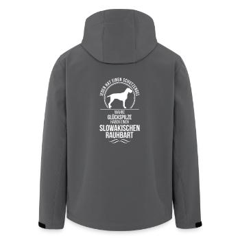 SLOWAKISCHER RAUHBART Schutzengel Spruch Wilsigns - Recycelte Männer Softshell-Jacke von Stanley/Stella - Schwarz - Hinten - AI Model Male 185 light (185cm)