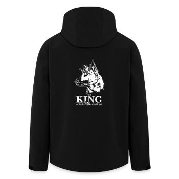 Malinois Roi de tout Chiens Disant - Veste softshell homme en polyester recyclé Stanley/Stella - noir - Dos - AI Model Male 185 light (185cm)