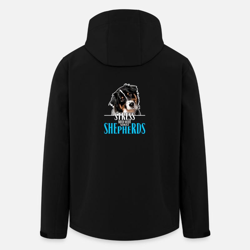 AUSTRALIAN SHEPHERD le stress ne me - Veste softshell homme en polyester recyclé Stanley/Stella - noir