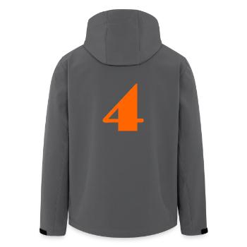 4 YEARS,4TH BIRTHDAY,4 YEARS ANNIVERSARY - Men’s Recycled Softshell Jacket by Stanley/Stella - black - Back - AI Model Male 185 light (185cm)