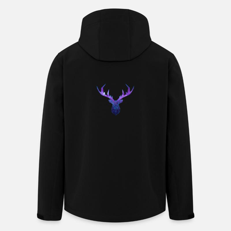 Cerf Low Poly Cosmos - Recycelte Männer Softshell-Jacke von Stanley/Stella - Schwarz