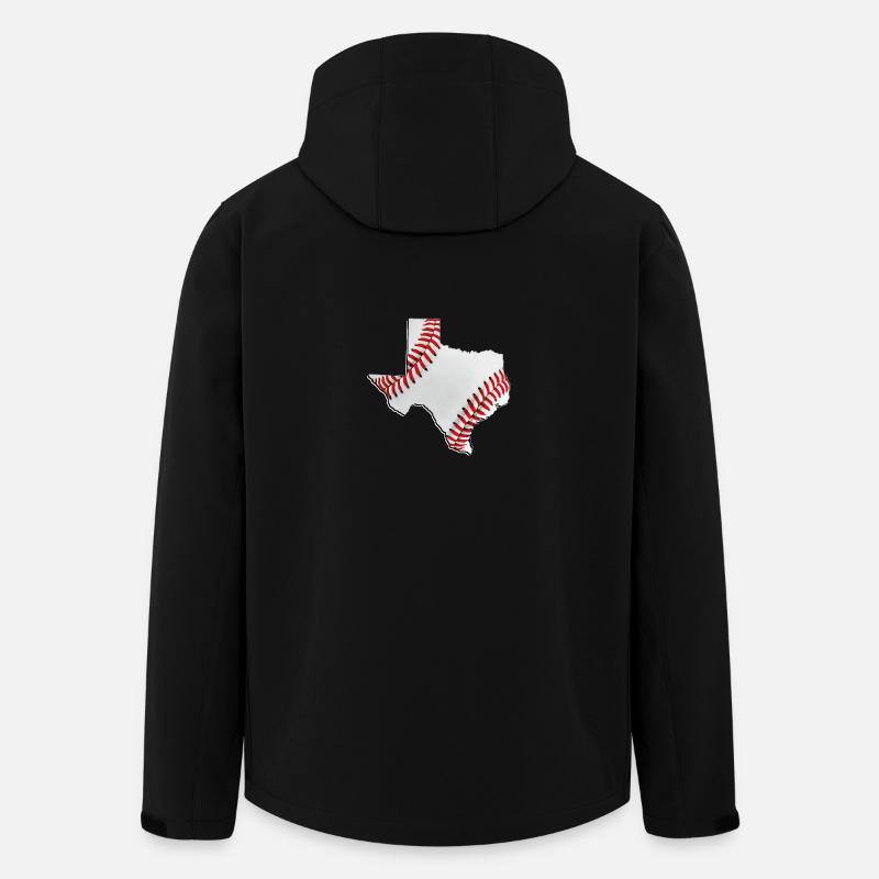 Echter Baseball in der Texas State Landkarte - Recycelte Männer Softshell-Jacke von Stanley/Stella - Schwarz
