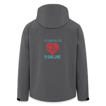 Infirmière médecin paramédic (infirmière paramédicale) - Veste softshell homme en polyester recyclé Stanley/Stella - noir - Dos - AI Model Male 185 light (185cm)