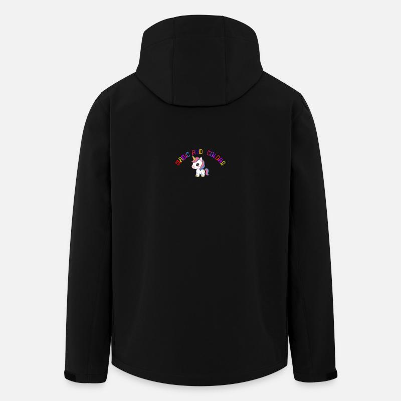 Bunte magische Einhorn-Illustration - Recycelte Männer Softshell-Jacke von Stanley/Stella - Schwarz