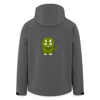 Dinosaurier Comic Triceratops - Recycelte Männer Softshell-Jacke von Stanley/Stella - Schwarz - Hinten - AI Model Male 185 light (185cm)