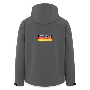 STADT BRECKERFELD, DEUTSCHLAND - Recycelte Männer Softshell-Jacke von Stanley/Stella - Schwarz - Hinten - AI Model Male 185 light (185cm)