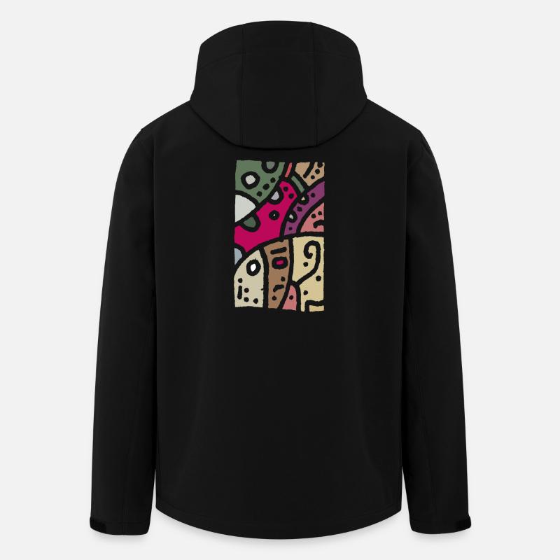 Modèle art - ethno couleur - Veste softshell homme en polyester recyclé Stanley/Stella - noir