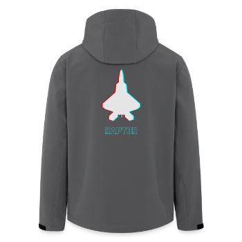 F22 Raptor Fighter Jet Glitch Streetwear - Men’s Recycled Softshell Jacket by Stanley/Stella - black - Back - AI Model Male 185 light (185cm)
