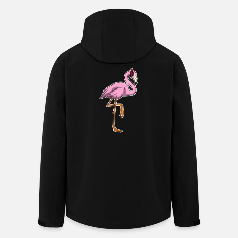 Flamingo Kopfhörer Musik - Recycelte Männer Softshell-Jacke von Stanley/Stella - Schwarz
