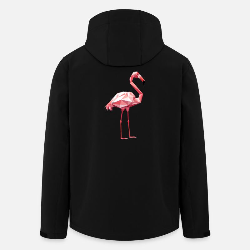 Flamingo im Geometrischen Stil - Recycelte Männer Softshell-Jacke von Stanley/Stella - Schwarz