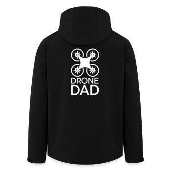 Drone Papa Cool Papa Drôle Dictons Volant Logo - Veste softshell homme en polyester recyclé Stanley/Stella - noir - Dos - AI Model Male 185 light (185cm)