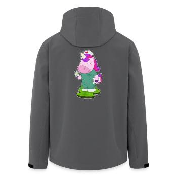 Einhorn Krankenschwester Medizin - Recycelte Männer Softshell-Jacke von Stanley/Stella - Anthrazit - Hinten - AI Model Male 185 light (185cm)